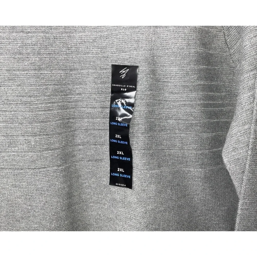 NWT Men's Shaquille O'Neal Big‎ & Tall Crew Neck Sweater Grey Heather 2XL